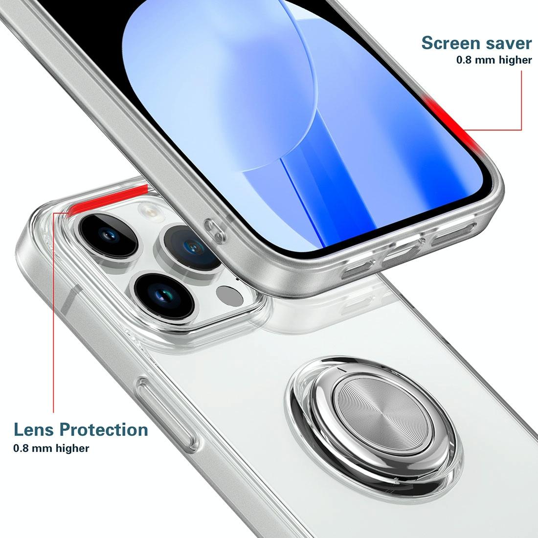 Slim TPU Phone Case with Ring Holder for iPhone 15 – Shockproof & Secure Grip Design