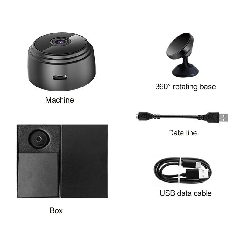 Wireless 1080P HD Camera – Night Vision, Motion Detection, TF Card Storage, Bluetooth – Black
