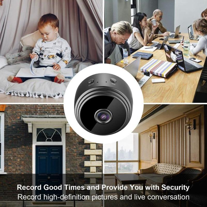 Wireless 1080P HD Camera – Night Vision, Motion Detection, TF Card Storage, Bluetooth – Black