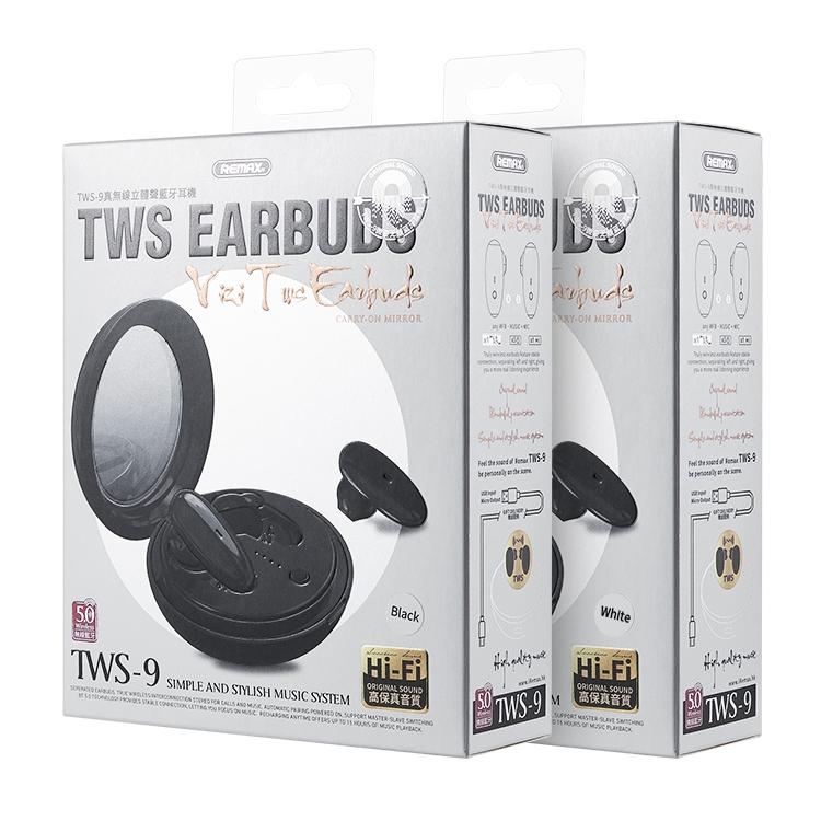 TWS-9 Wireless Stereo Earphones with Charging Box – Bluetooth 5.0, Black, In-Ear Design for Music & Calls