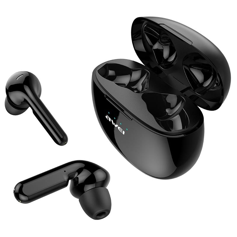 T15 TWS Wireless Sports Headset – Bluetooth 5.0, Charging Case, Sweatproof, Secure Fit, Clear Sound – Black