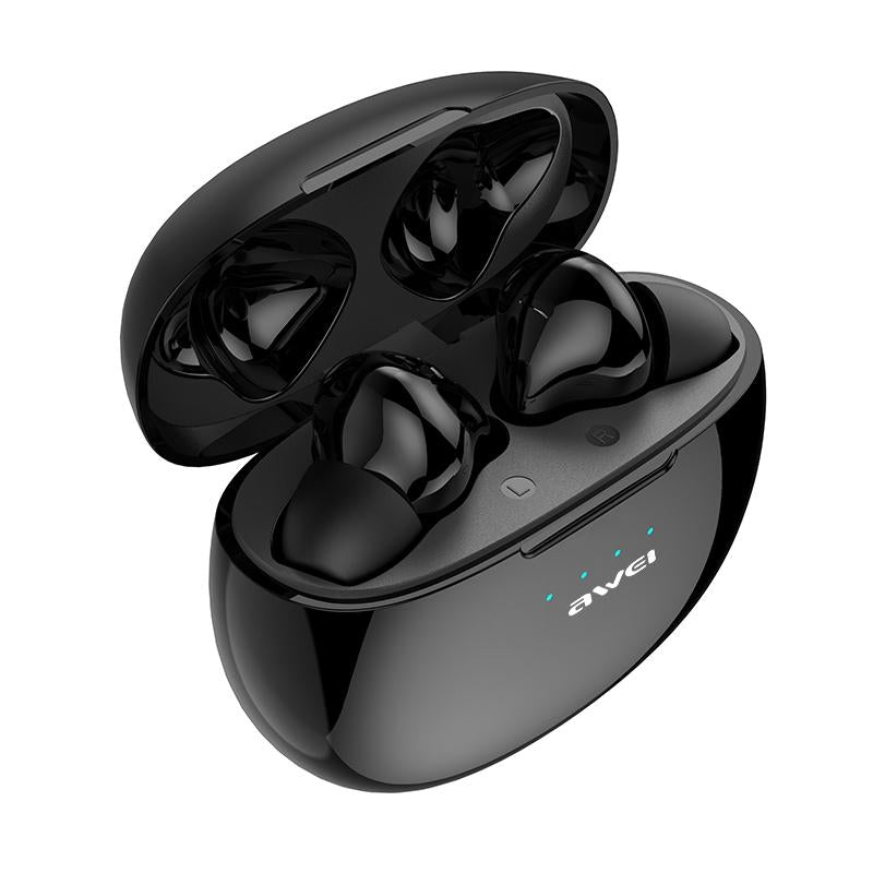 T15 TWS Wireless Sports Headset – Bluetooth 5.0, Charging Case, Sweatproof, Secure Fit, Clear Sound – Black