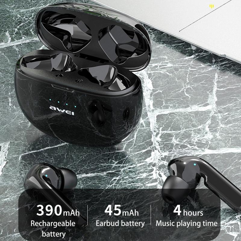T15 TWS Wireless Sports Headset – Bluetooth 5.0, Charging Case, Sweatproof, Secure Fit, Clear Sound – Black