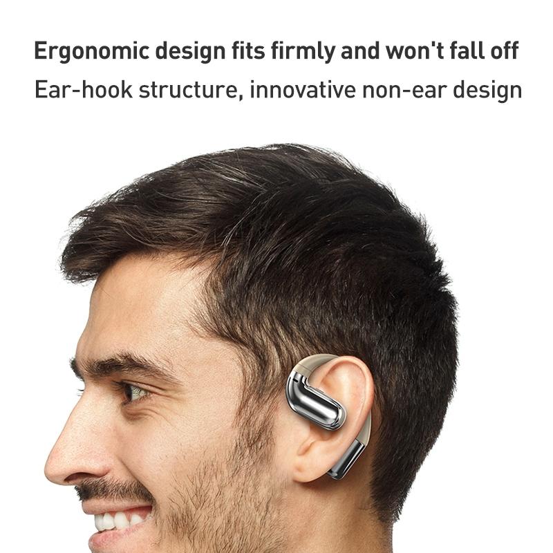 Phantom ZGA GS13 Open-Ear Wireless Bluetooth Earphones – Lightweight Design, Beige