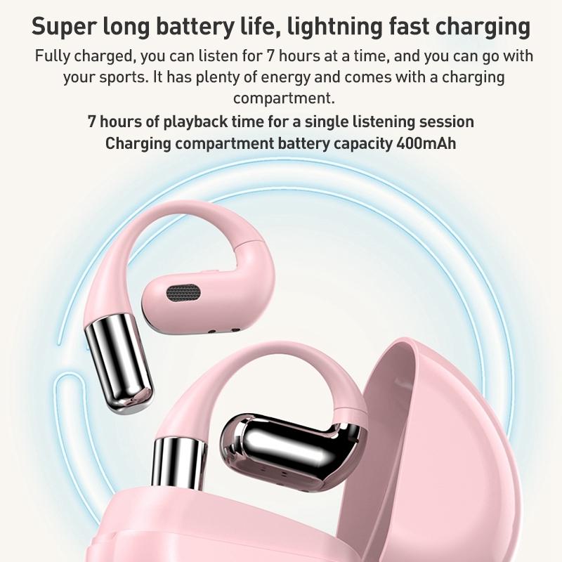 Phantom ZGA GS13 Open-Ear Wireless Bluetooth Earphones – Lightweight Design, Beige