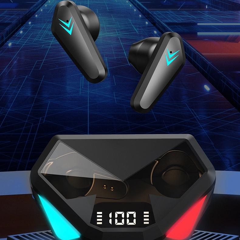 True Wireless Gaming Earbuds with Touch Control & LED Charging Case – Black, High-Fidelity Sound, Noise Cancelling