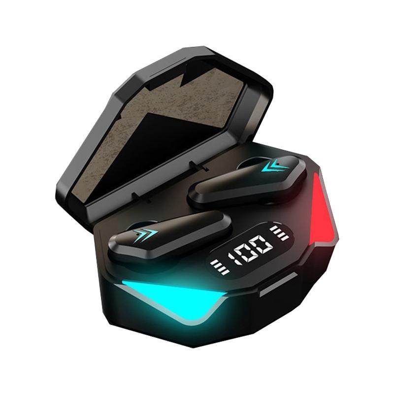 True Wireless Gaming Earbuds with Touch Control & LED Charging Case – Black, High-Fidelity Sound, Noise Cancelling