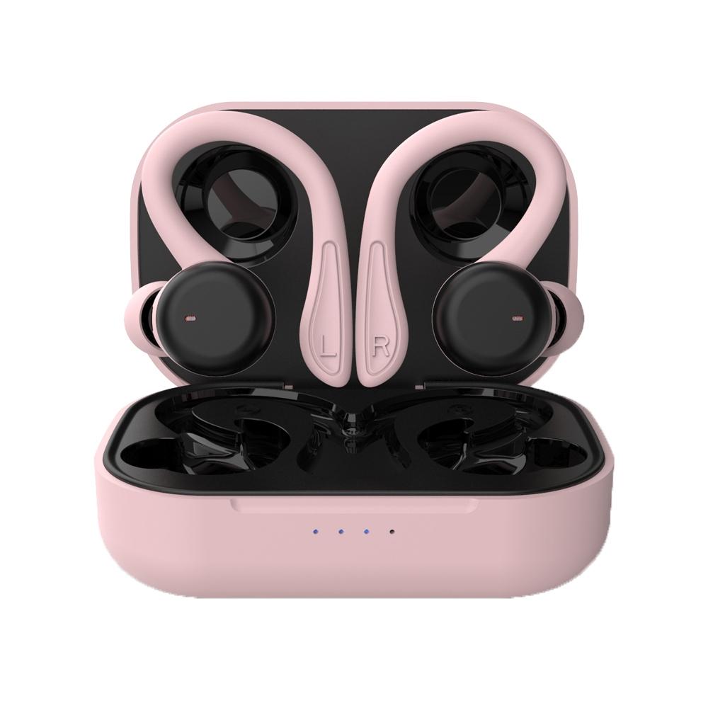 Waterproof T&G T40 TWS Bluetooth Earphones with Charging Box – Pink, Wireless Earbuds for Music & Call