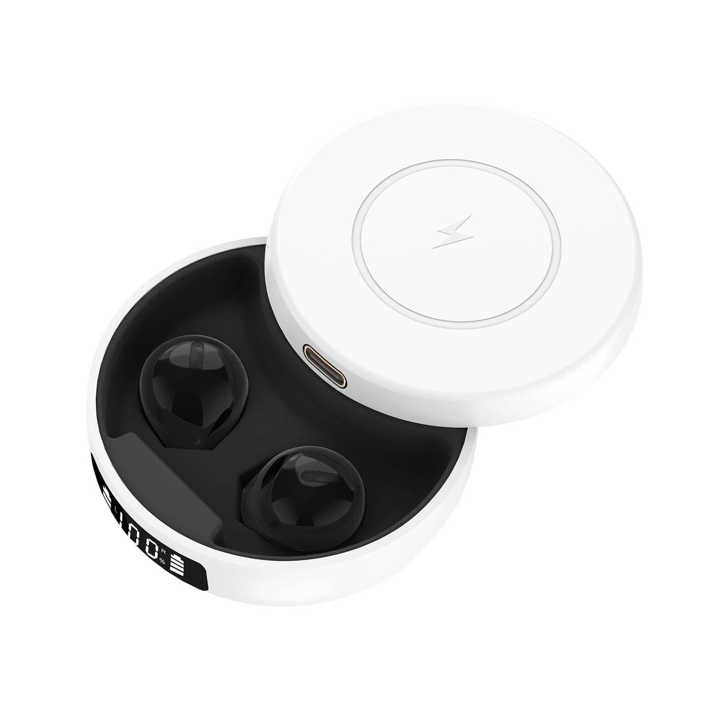 Mini TWS Wireless Bluetooth Earphones with Noise Reduction & Digital Display – White, In-Ear Earbuds with Mic for Music & Calls