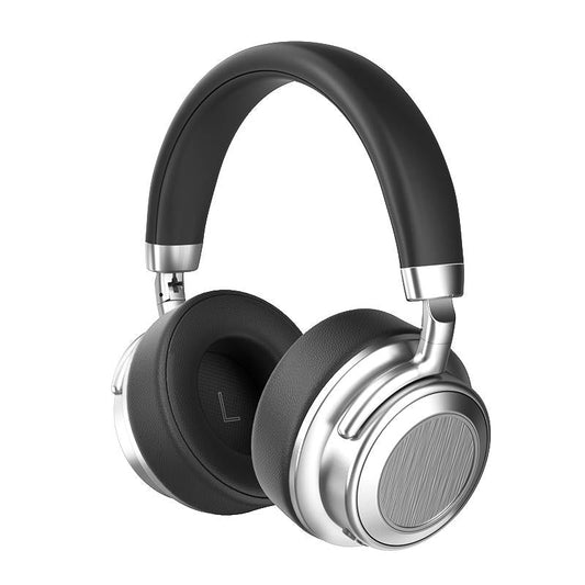 Retro Wireless Bluetooth Headset – Metal Head-Mounted Design, Silver & Black for Stylish Audio