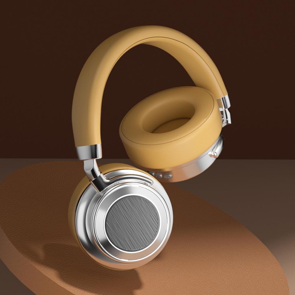 Retro Wireless Bluetooth Headset – Metal Head-Mounted Design, Silver & Black for Stylish Audio