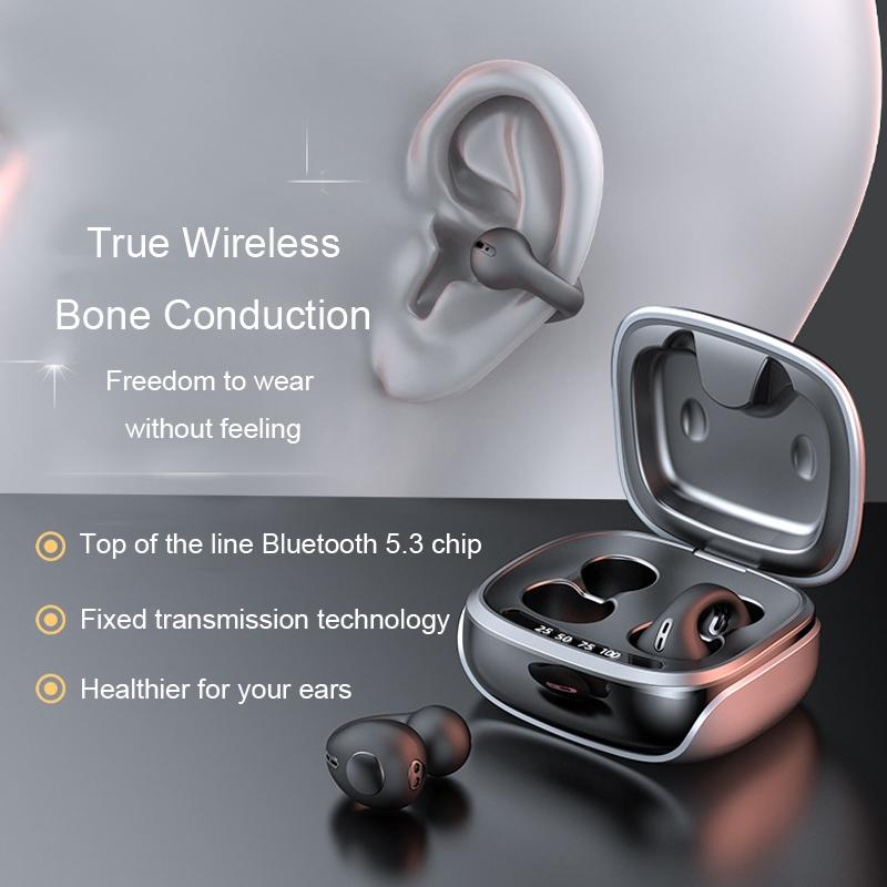 Wireless Bone Conduction Clip-on Bluetooth Headset – Noise Reduction, Lightweight & Comfortable – White