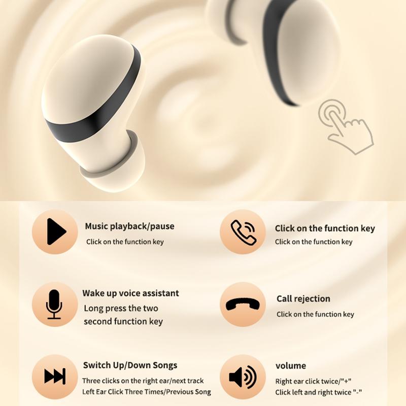 Mini TWS Wireless Earbuds – Noise Reduction, Long Battery Life, Bluetooth 5.0 – White