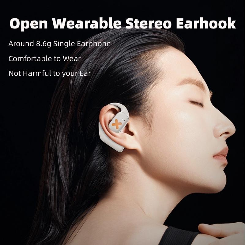 Wireless Earphones with App Control – Ear-Mounted Bluetooth Headset, Black