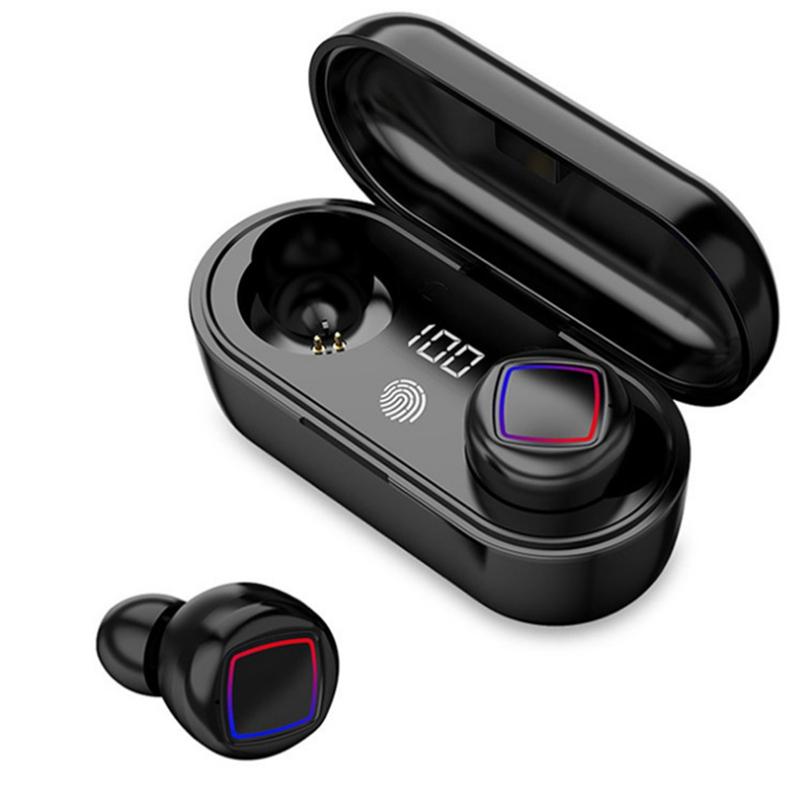 Wireless Fingerprint Touch Earbuds – White Bluetooth 5.3 with LED Display, Charging Case & Noise Reduction