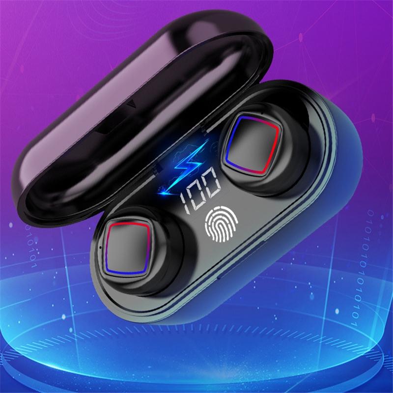 Wireless Fingerprint Touch Earbuds – White Bluetooth 5.3 with LED Display, Charging Case & Noise Reduction