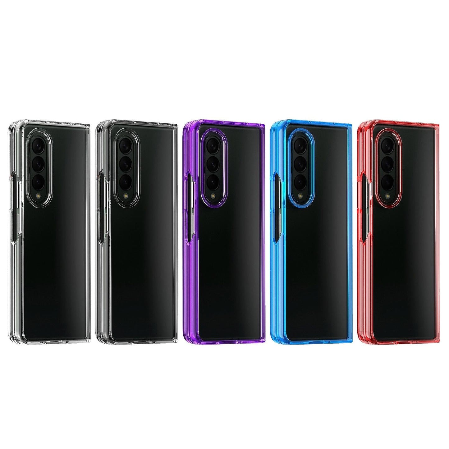 Clear Acrylic TPU Phone Case for Samsung Galaxy Z Fold4 5G – Slim Protective Cover – Black