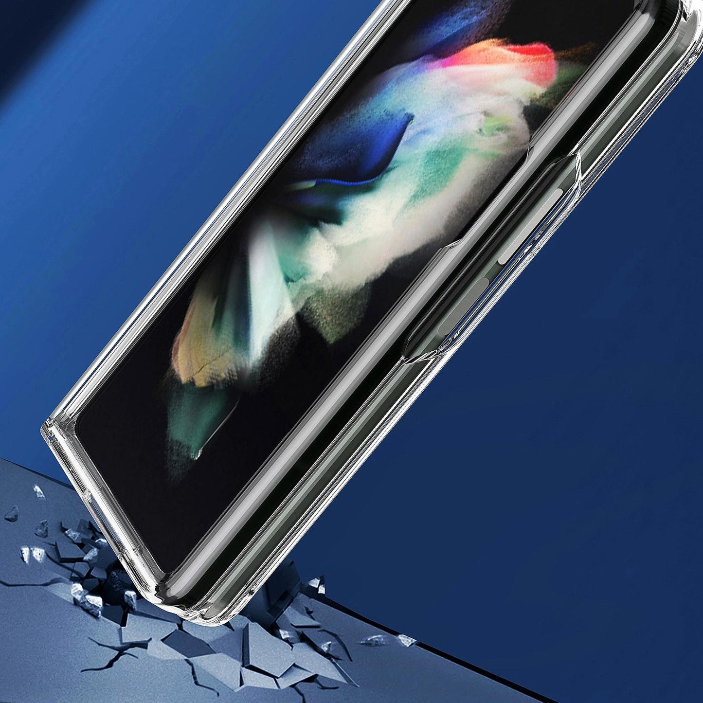 Clear Acrylic TPU Phone Case for Samsung Galaxy Z Fold4 5G – Slim Protective Cover – Black