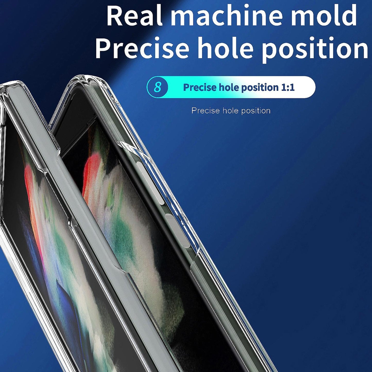 Clear Acrylic TPU Phone Case for Samsung Galaxy Z Fold4 5G – Slim Protective Cover – Black