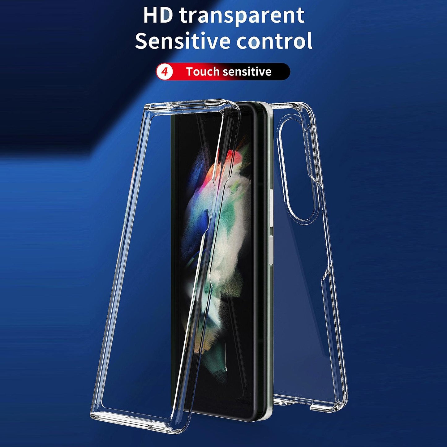 Clear Acrylic TPU Phone Case for Samsung Galaxy Z Fold4 5G – Slim Protective Cover – Black