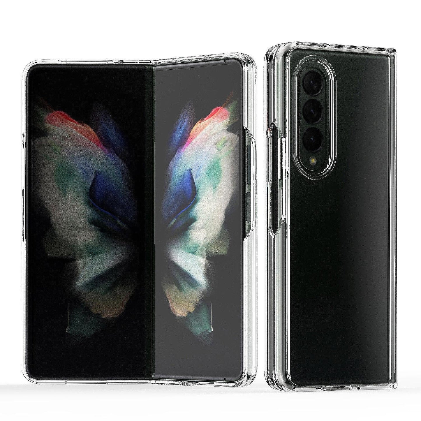 Clear Acrylic TPU Phone Case for Samsung Galaxy Z Fold4 5G – Slim Protective Cover – Black