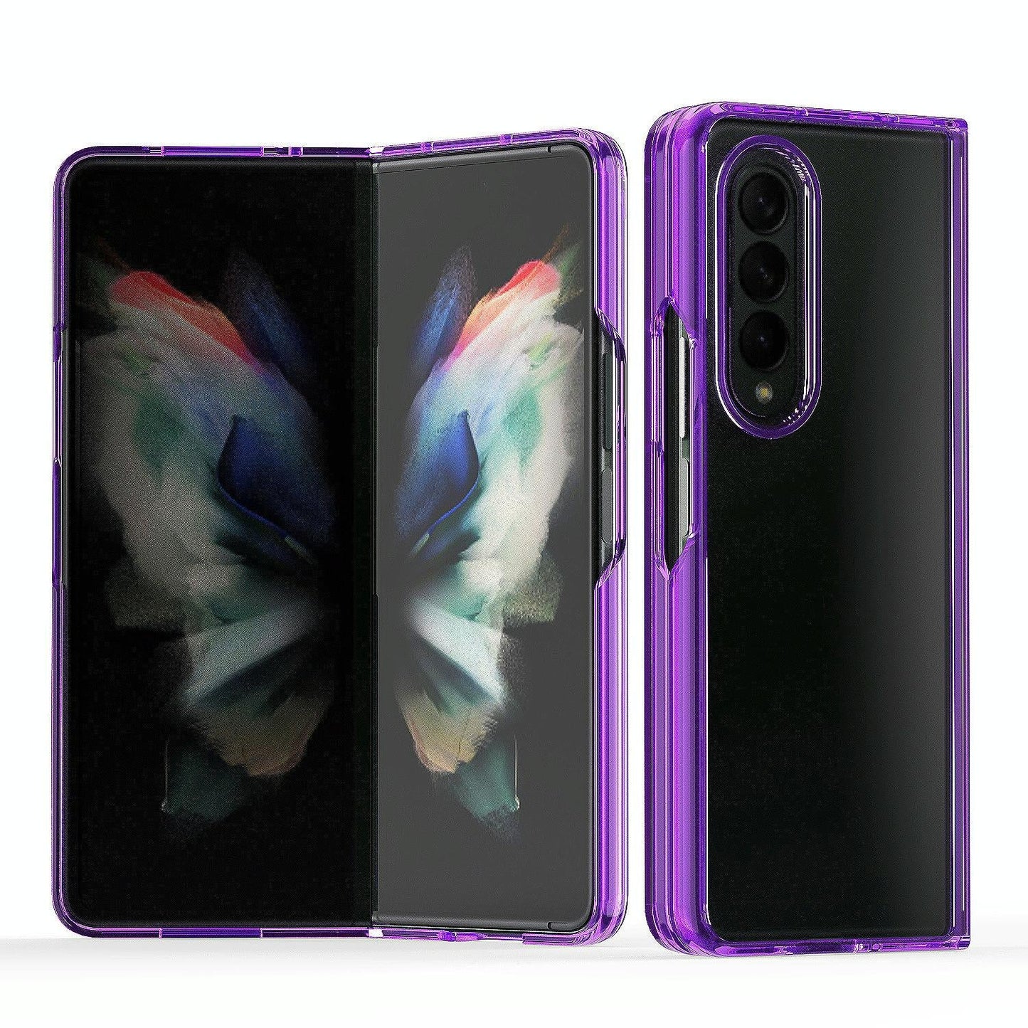 Clear Acrylic TPU Phone Case for Samsung Galaxy Z Fold4 5G – Slim Protective Cover – Black