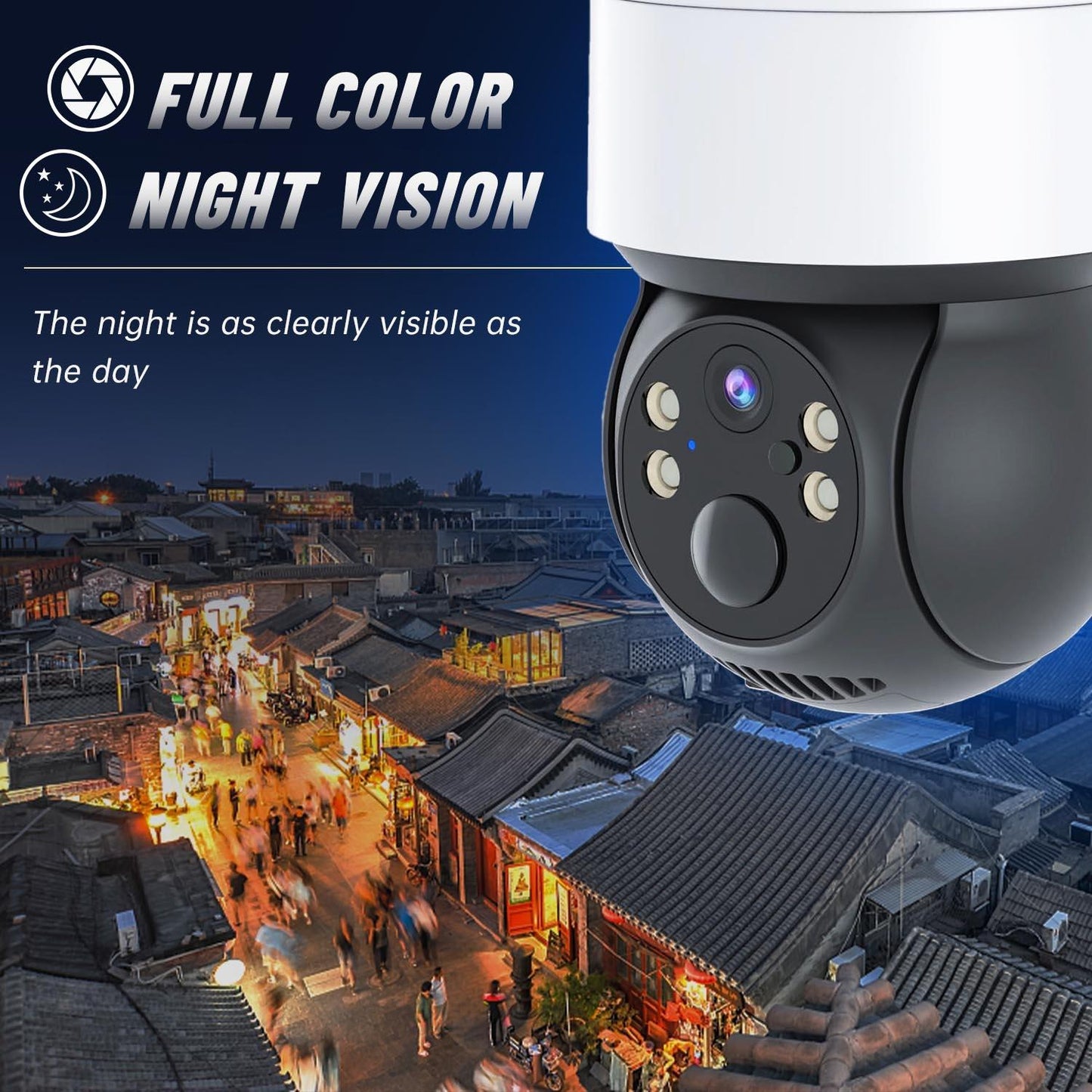 Wireless Solar Security Camera – 2MP HD, IP66 Waterproof, Outdoor Surveillance, Black