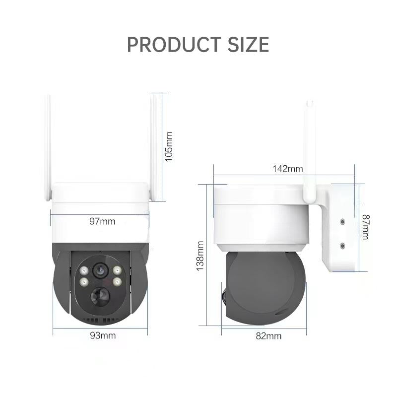 Wireless Solar Security Camera – 2MP HD, IP66 Waterproof, Outdoor Surveillance, Black