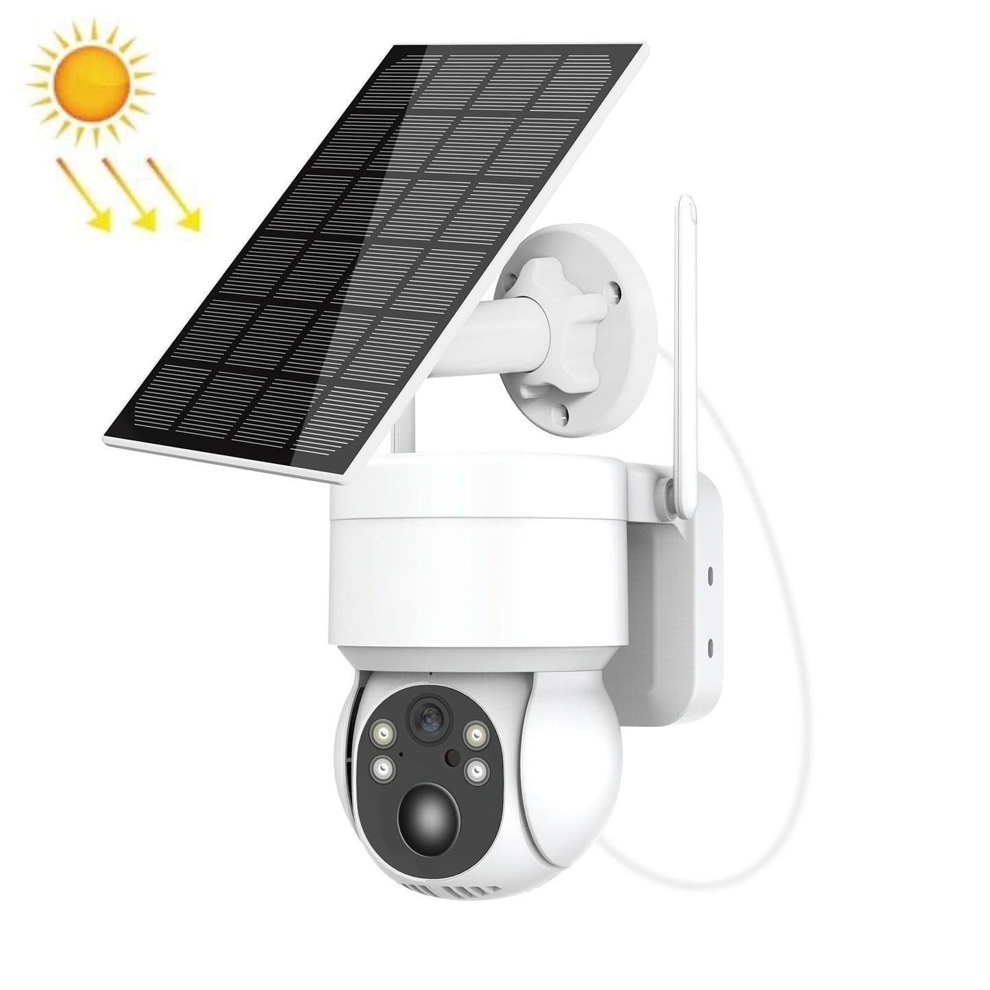 Wireless Solar Security Camera – 2MP HD, IP66 Waterproof, Outdoor Surveillance, Black