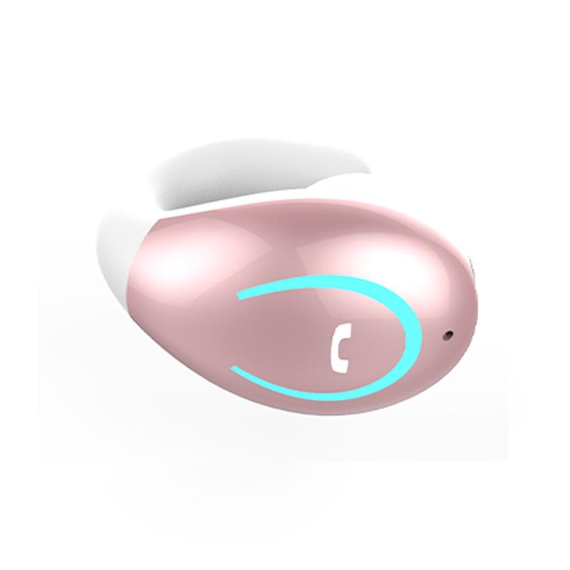Ultra-Light Wireless Earphone with Mic – Bluetooth 5.0 Ear Clip Stereo Headset, Pink