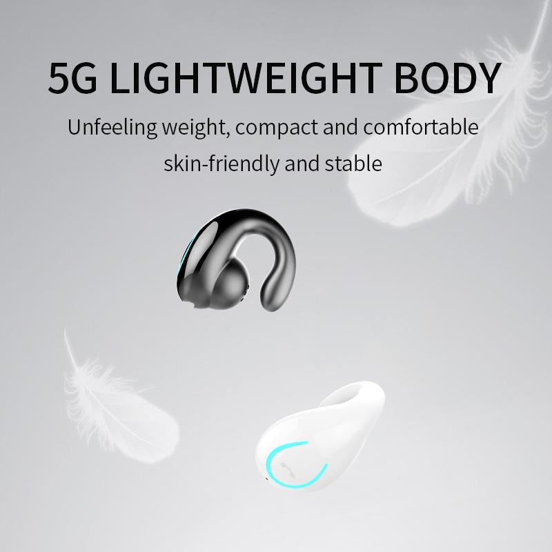 Ultra-Light Wireless Earphone with Mic – Bluetooth 5.0 Ear Clip Stereo Headset, Pink