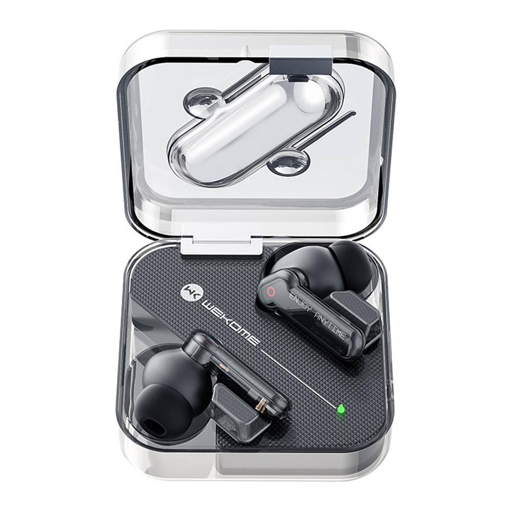 Vanguard Transparent Wireless Bluetooth Earphones – Black, Stylish Design, Clear Sound, Compact Charging Case