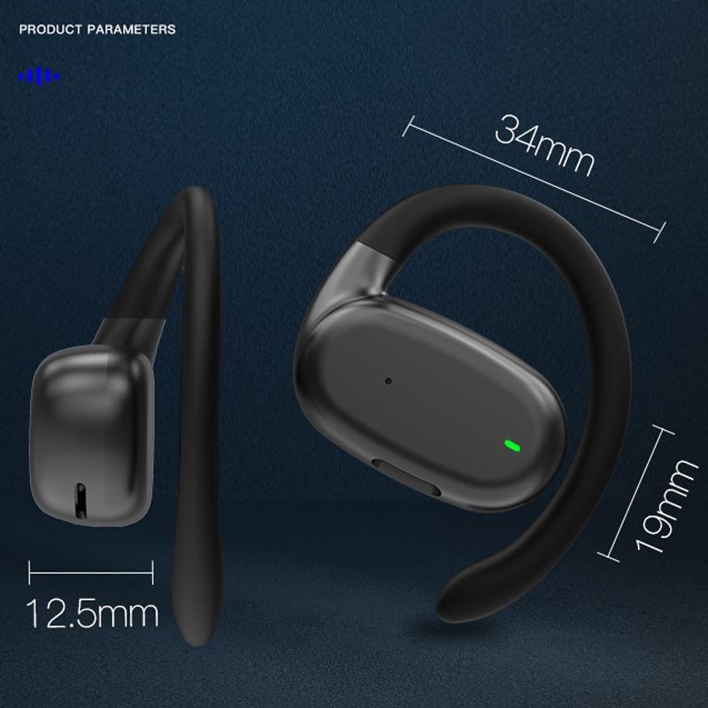Wireless Single-Ear Bluetooth Earphone – Hanging Ear Design, Hands-Free Headset (White)