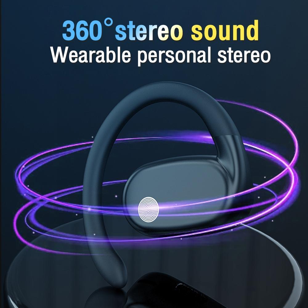 Wireless Single-Ear Bluetooth Earphone – Hanging Ear Design, Hands-Free Headset (White)