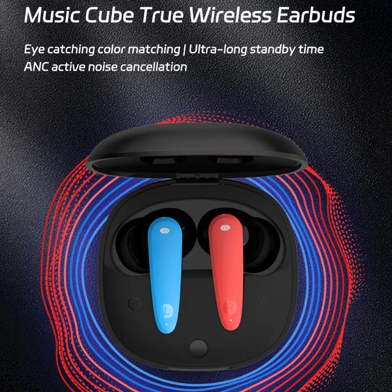 Music Cube Wireless Bluetooth Earbuds – Noise-Cancelling, Hi-Fi Sound, Comfortable In-Ear Design – White