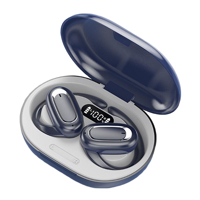 T35 OWS Adjustable Wireless Bluetooth Earphones – Noise Reduction, Open-Ear Sport Headset (White)