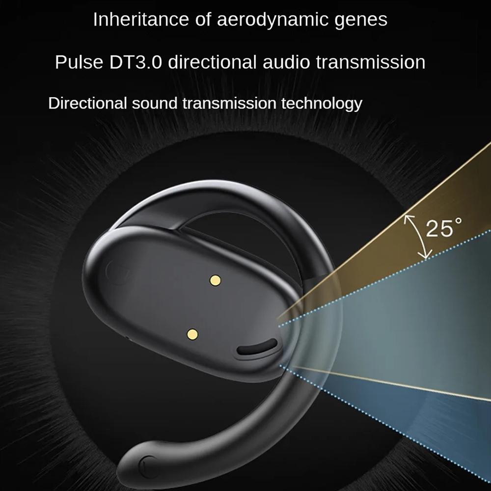 T35 OWS Adjustable Wireless Bluetooth Earphones – Noise Reduction, Open-Ear Sport Headset (White)