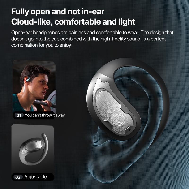 Wireless Bluetooth Earphones – Mechanical Planet Ear-Mounted Design, Hi-Fi Sound, Black