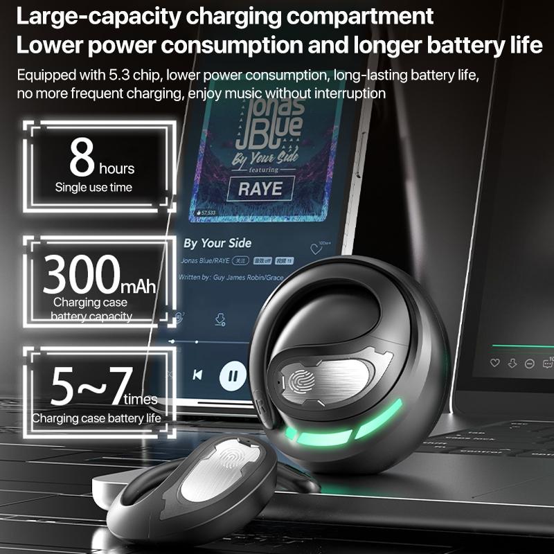 Wireless Bluetooth Earphones – Mechanical Planet Ear-Mounted Design, Hi-Fi Sound, Black