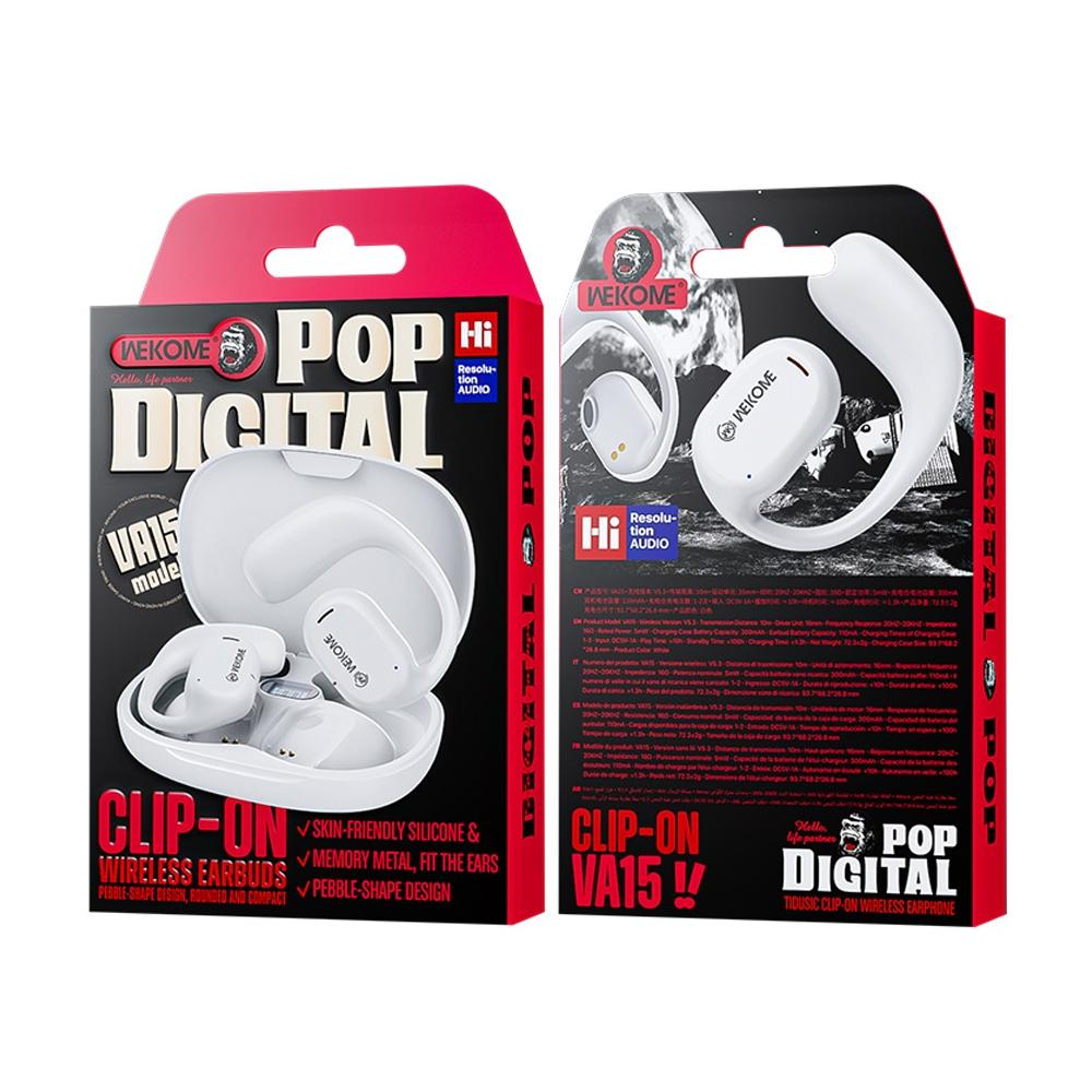 Wireless Bluetooth Earphone - Wk Va15 Air Conduction - Ear Hanging - White