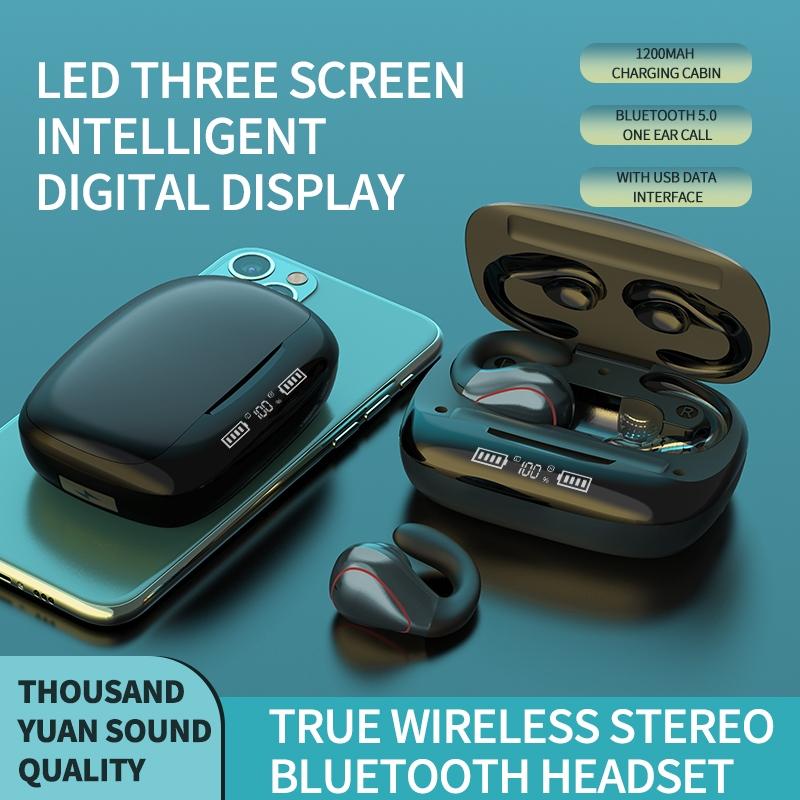 Wireless T20 TWS Bluetooth Earphones with LED Display & Charging Case – Gun Gray
