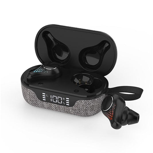 Waterproof T8 Wireless Bluetooth Earbuds with LED Display – Cloth Charging Case, Hi-Fi Sound