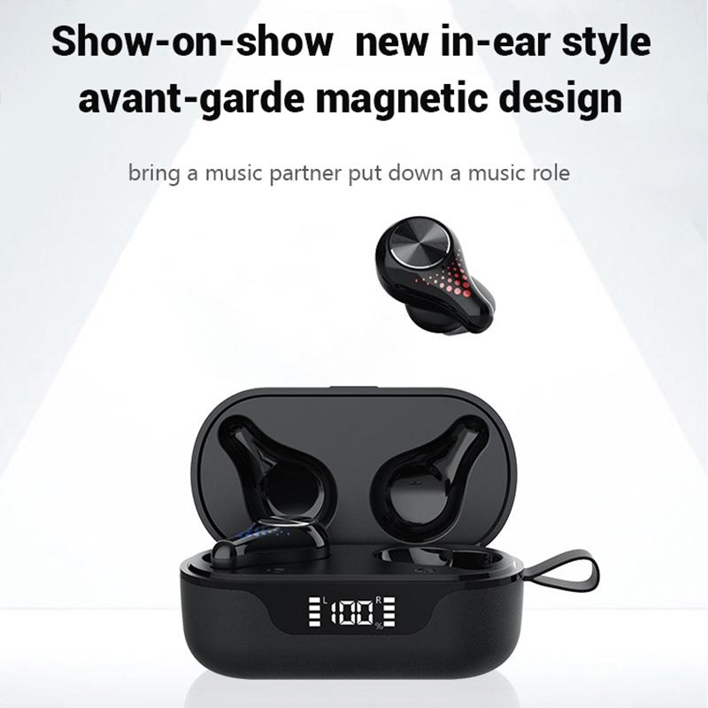Waterproof T8 Wireless Bluetooth Earbuds with LED Display – Cloth Charging Case, Hi-Fi Sound