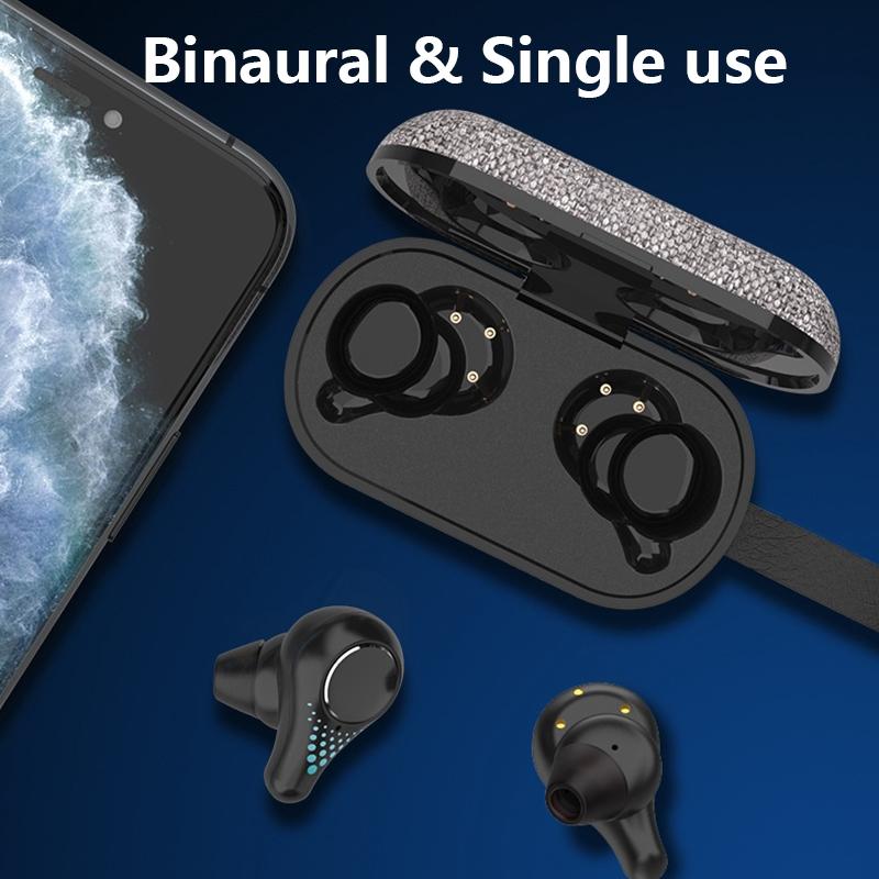 Waterproof T8 Wireless Bluetooth Earbuds with LED Display – Cloth Charging Case, Hi-Fi Sound