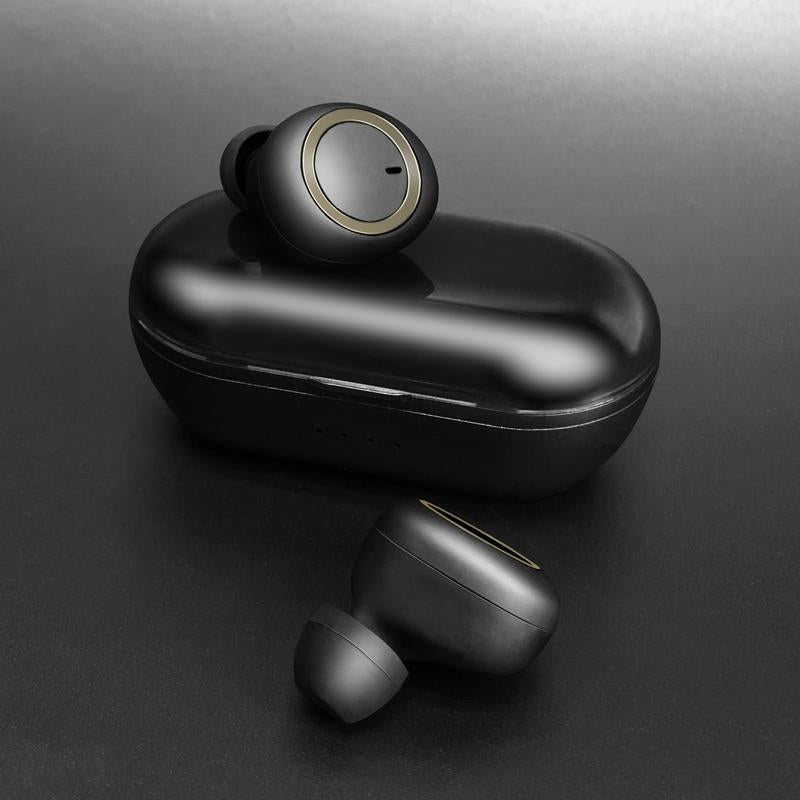 Mini Invisible TWS Bluetooth 5.0 Earphones with Charging Box & Mic – Ultra-Compact In-Ear Headphones (White)