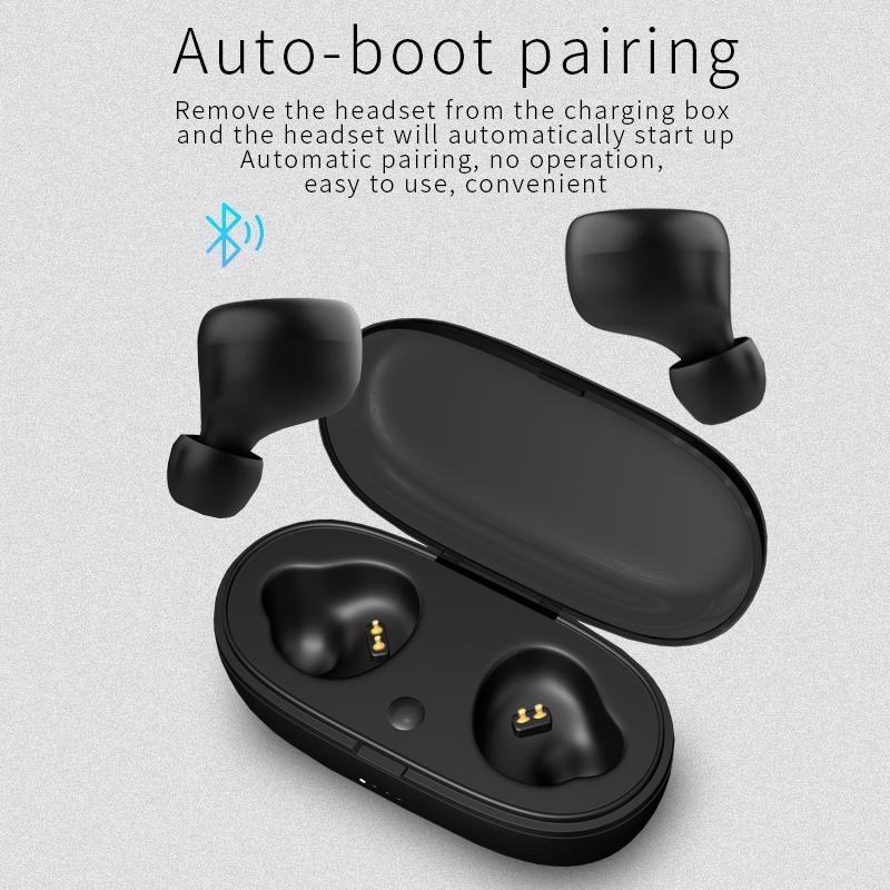 Mini Invisible TWS Bluetooth 5.0 Earphones with Charging Box & Mic – Ultra-Compact In-Ear Headphones (White)