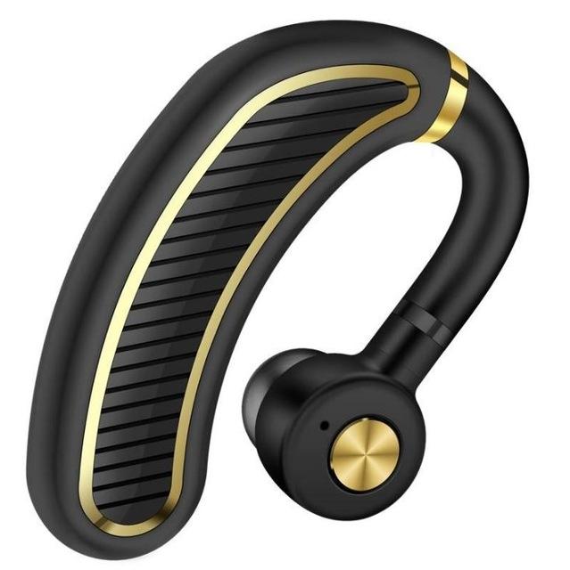 “Wireless Bluetooth Earphones with Mic – 24hrs Playtime for iPhone/Android – Black & Gold