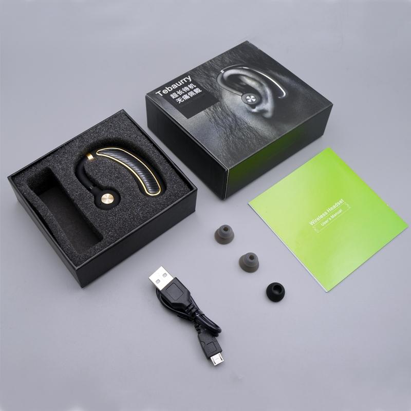 “Wireless Bluetooth Earphones with Mic – 24hrs Playtime for iPhone/Android – Black & Gold
