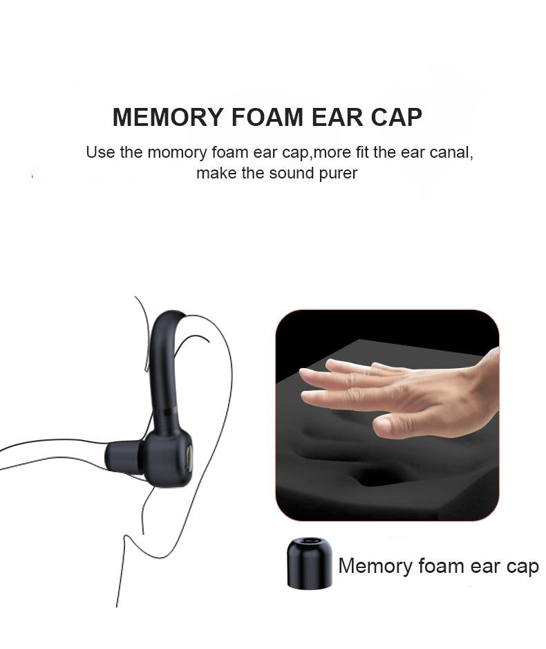 “Wireless Bluetooth Earphones with Mic – 24hrs Playtime for iPhone/Android – Black & Gold