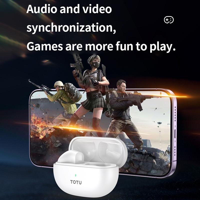 Bluetooth 5.0 Wireless Earbuds – White, TWS In-Ear Headphones with Mic for Music & Calls